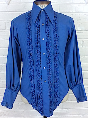 blue ruffle tux