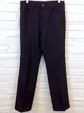 (36x29) Mens Vintage 1970s Wrangler Disco Pants! Black Polyester Styled As Jeans.