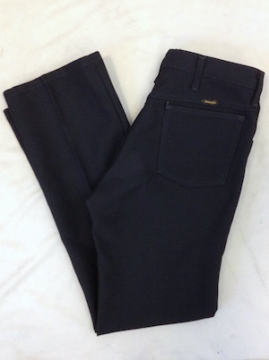 (35x31) Mens Vintage 1970s Wrangler DIsco Pants! Black Polyester Style As Jeans.