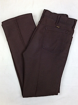 (40x32) Big MAN Vintage 1970s Wrangler Disco Pants! Brown Polyester Styled Like Jeans.