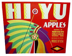 1950s Indian Chief Apple Label print