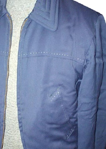 SALE Never Worn 1950s Gabardine Jacket w/ quilted lining & topstitching (36, mens XS, womens S-M)
