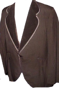 <strong>(35, short) 1970s Disco Tuxedo Jacket</strong> w/ Brown VELVET lapels