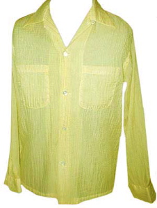 (M) Lemony Yellow 1940s-50s men's Sheer Nylon 