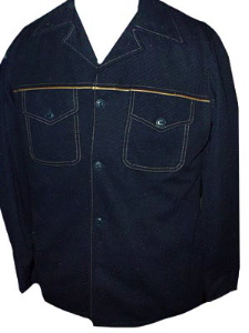 (42) Midnight Blue w/ Tan Urban Cowboy 70s Leisure Disco JACKET