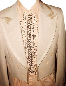 70s Disco Prom Tuxedo Jacket w. Tails! Pale PEACH (46, sz.XL Tall)