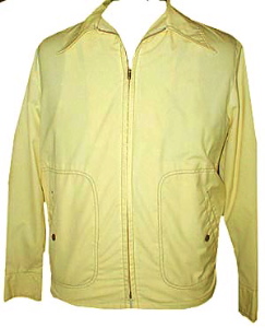 vintage 70s men's Jacket by McGregor. Lemony yellow w/ Black Stitching (M)