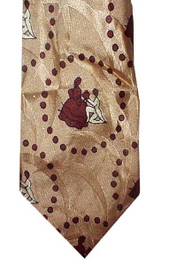 vintage 1940s SILK necktie A Man Bowing to his Lady