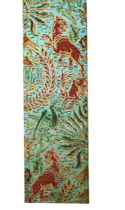vintage 1960s ROOSTER brand flat-bottom tie minty Green w/ Mythical figures