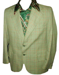 early 1970s Green Red & black suit Jacket 