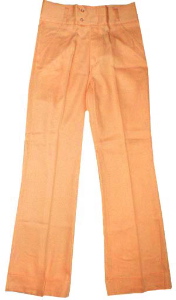 (30x32) Vintage 70s men's CUFFED & FLARED disco Pants Bright PEACHy-Pinky
