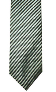 vintage 1960s Black & Silver SILK striped tie