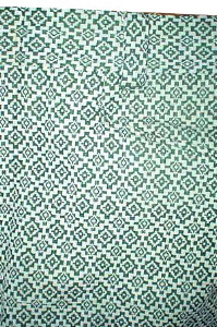 (33x29 sz.S) WOW 70s men's polyester disco pants Green & White Patterned FLARED!