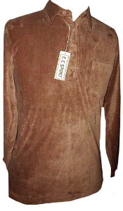 <strong>(S) vintage 70's-80s Velour shirt</strong> Fuzzy! Light brown. Pullover. UNWORN