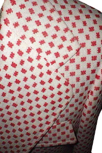 <strong>(41, sz.M Tallish) Vintage 70s Polyester JACKET</strong> Red & White. Funky!