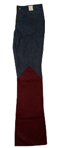 <strong>(27x33) Mens' 70s 2-tone BELL BOTTOMS</strong> Unworn by Male Jeans Drk. Denim & Burgundy