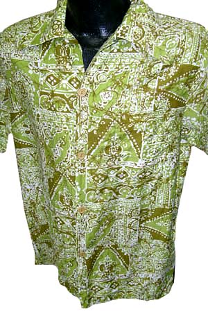 <strong>(S-M) 1940s-50s Hawaiian Shirt</strong> Green 
