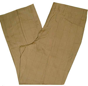 <strong>(36x28) men's 70s Disco Pants</strong> Unworn & Unhemmed. mocha w/ lines. Bells!