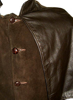 (S) Men's vintage 1960s-70s Leather Vest w/ Cape. Sleeveless Duster? extremely cool