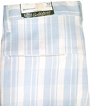 (35/36x27) vintage 1970s men's/teen's Blue & White flared disco pants (like jeans)