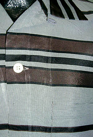 <strong>(S, short) 1950s men's nylon Rockabilly Shirt</strong> Grey, Brown, Black. as-is