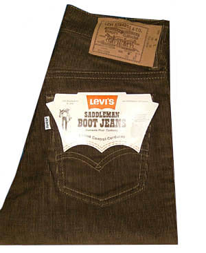 <strong>(26x32.5) 1973 Levis Boot Cut Corduroys</strong> Unworn w/ tags! Saddleman Boot Jeans