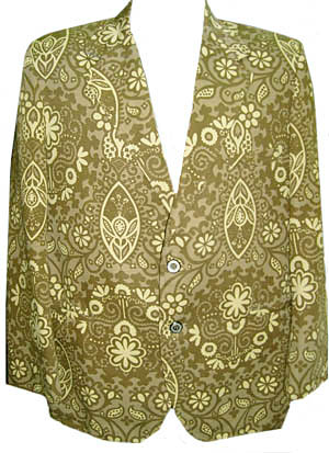 <strong>(40 short) 1960s cotton Blazer TIKKI style</strong> psychedelic flower designs