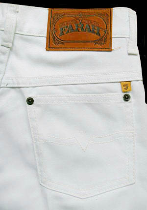 (34x28) vintage 1970s-80s BRIGHT WHITE cotton JEANS unworn!