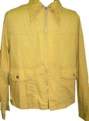 <strong>(L-XL) 70s vintage mens JACKET</strong> Golden Mustard. Big Pockets, topstitching