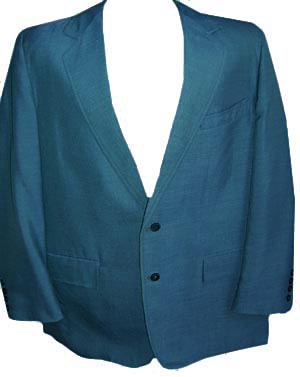(42) 1960s rockabilly blazer Teal-y Blue w/ sharkskin sheen