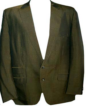 (44) 1950s SHARKSKIN blazer! goldish-brown w/ hint of olive