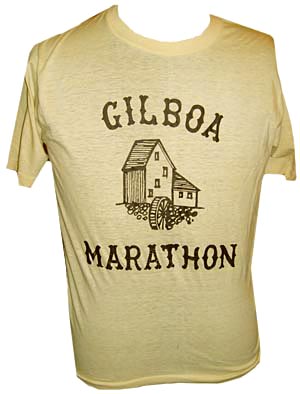 (M-L) soft vintage 80's t-shirt. Gilboa Marathon. transfer print