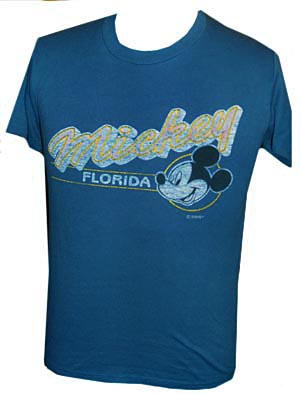 (M-L) vintage t-shirt MICKEY MOUSE & Florida. super soft & thin