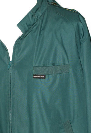 (2XL) vintage 1980s Members Only Jacket. teal blue-green