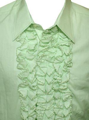 (S, VERY TALL) vintage mens Tuxedo Shirt, Minty Green!