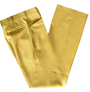 (31x38 Tall) Unhemmed! 1970s bright ass YELLOW textured poleyster DISCO PANTS