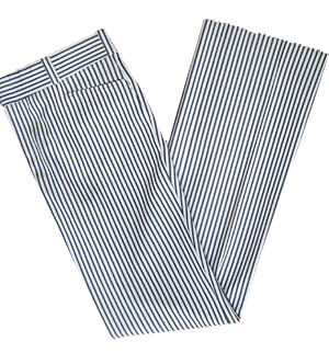 (40x40 unhemmed) vintage 70s dble knit Polyester mens Disco Pants. eye-killing vertical stripes