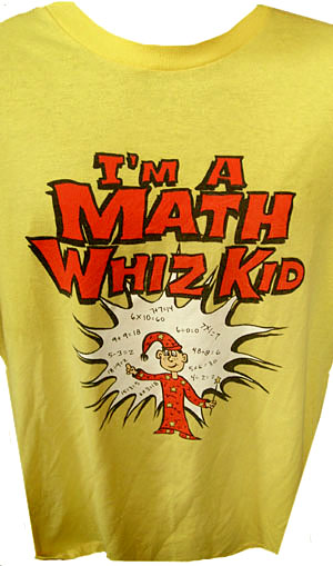 (L) I'm A Math Whiz Kid vintage tee shirt, With Math you Can Do Anything on the back