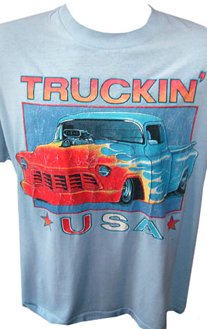 (L) vintage Truckin USA t shirt!!!  Very soft!!!  Awesome Hot Rod with flames!