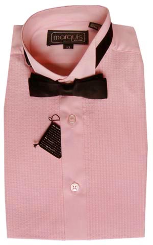 (Boys 10) 1980s boy's Pleated Front tuxedo shirt WITH black bow tie. Unworn!
