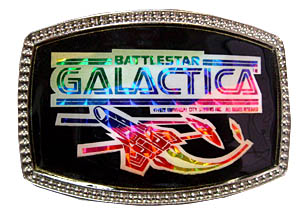Vintage 1978 belt buckle. BATTLESTAR GALACTICA. Bright foil on metal. VIPER