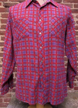 Vintage flannel half half reworked shirt 80s 90s XXL H52