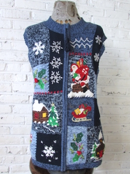 (mens L) Ugly Christmas Vest. Everything You Want and Need in a Xmas Sweater Vest!