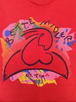 (S-M) Vintage Cropped BETTE MIDLER Muscle Concert T-shirt! De Tour 1983