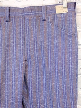(38x38,unhemmed) BIG MAN Vintage 70s Disco Pants! Lavender W/ Orange & Purple Stripes!
