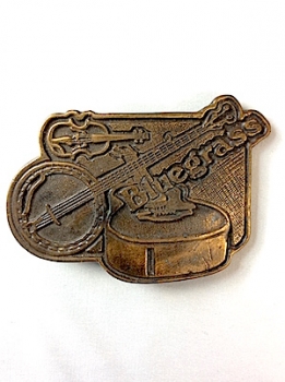 Groovy Vintage Belt Buckle, Guitar, Banjo, Fiddle, "Bluegrass"!