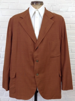 (58) BIG MAN Vintage 70s Disco Blazer! Brown w/ Decorative Buttons!