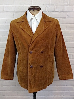 (44) Mens Vintage 70s Disco Blazer Jacket! Caramel Brown Corduroy! As Is!