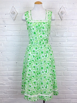 (S) Women's Vintage 60's Shift Dress. Apple Green Lilly Pulitzer Floral Dress