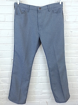 (38x30) BIG MAN Vintage 1970's Wrangler Disco Pants! Blue-Gray!